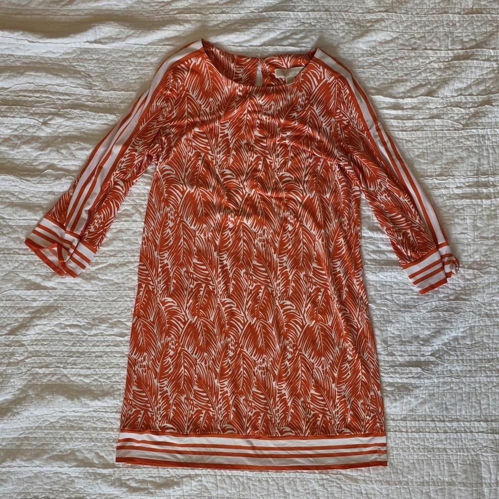 Michael Kors Orange Palm Leaf Dress